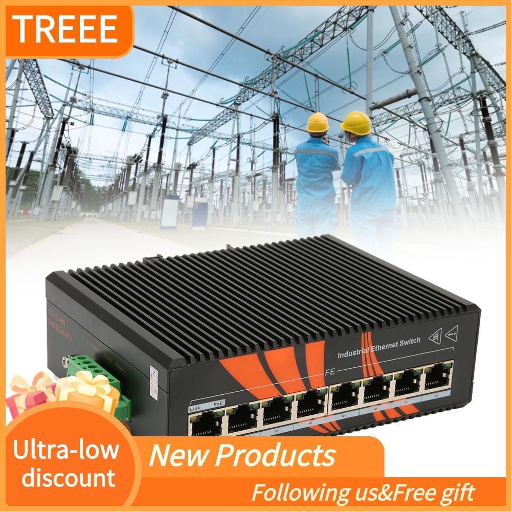 Treee Ethernet Switch Industrial Switches 8 Ports Plug and Play 12 To ...