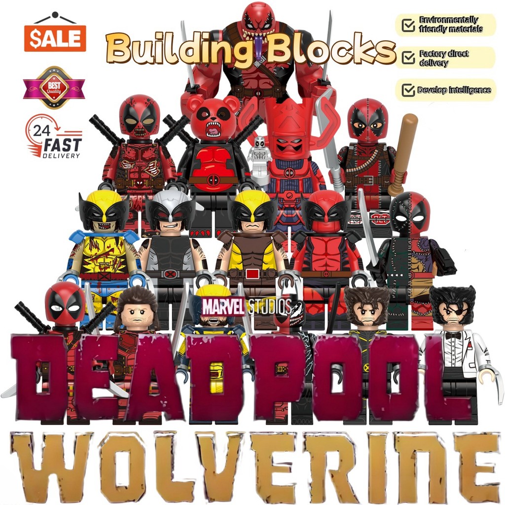 2024 Anime GH0567-GH0582 Series Deadpool Wolverine Assembled Building ...