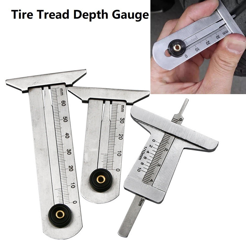 [SIPKNWHPH]Stainless Steel Car Tyre Tire Tread Depth Gauge Meter