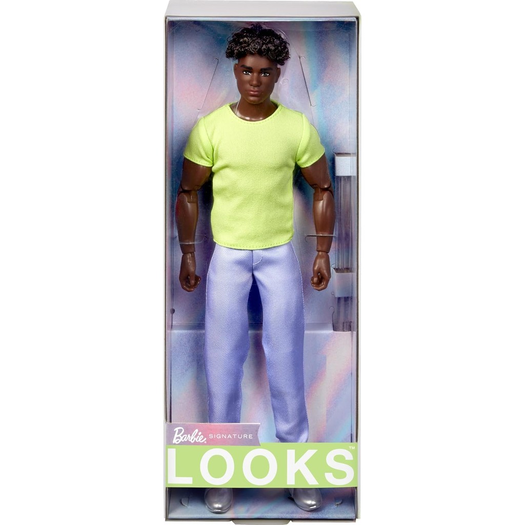 Barbie Signature Looks Ken Doll, Collectible No. 25 with Curly Black