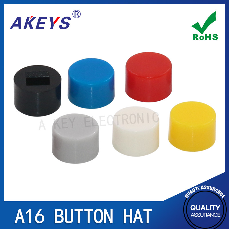 10pcs A16 Seven Colors with 7*7/8*8/8.5 Self-Locking Button Switch Cap ...