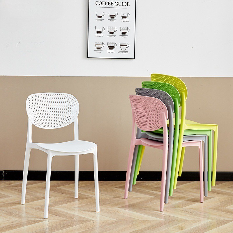 2Pcs Home Chair Stackable Dining Chair Office Chair Meeting Chair Black ...