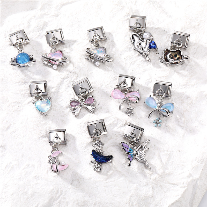 Popular Love Pendant Colorful Flower Italian Charm Links Fit 9mm ...