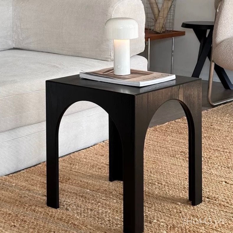 Solid Wood#Small Square Table Arch French Bedside Table Side Table Mid ...