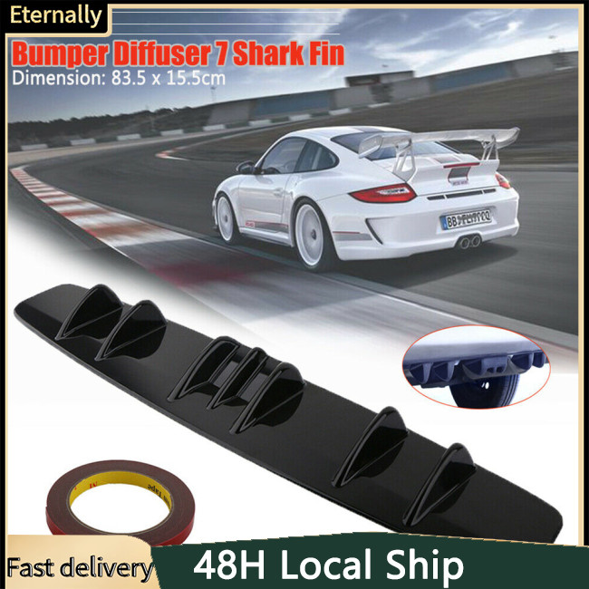 ETE Universal Car Rear Spoiler 7-wing Shark Fin Rear Bumper Modified ...