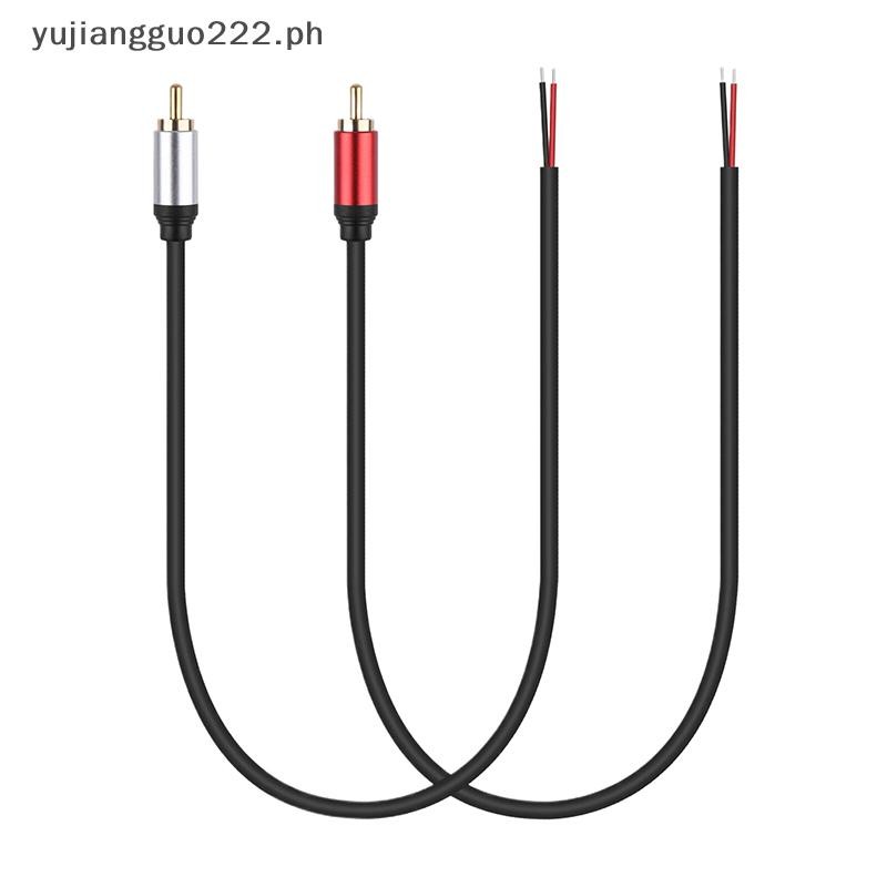  NEW Speaker Wire RCA Male Plug Jack Connector To Bare Wire Open End