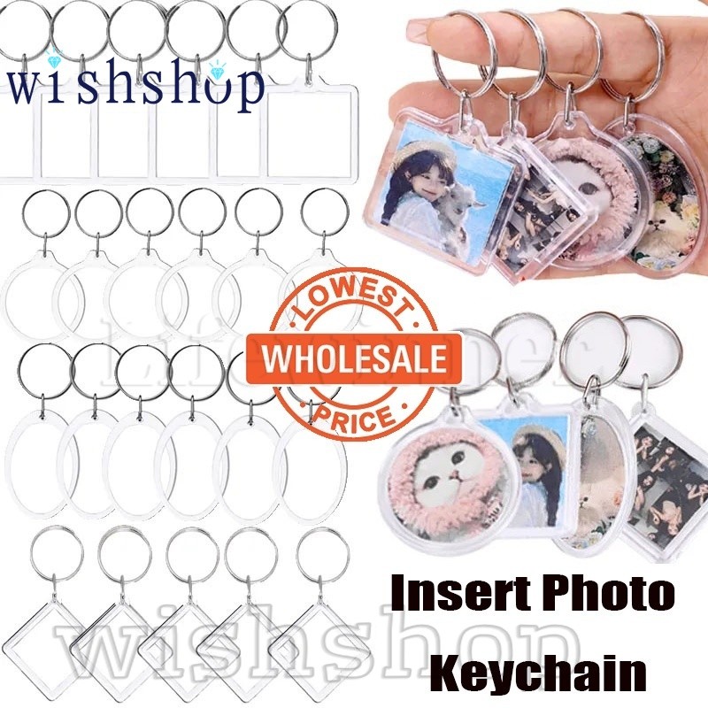 [Wholesale]Transparent Insert Photo Keychain - DIY Creative Couple Gift ...