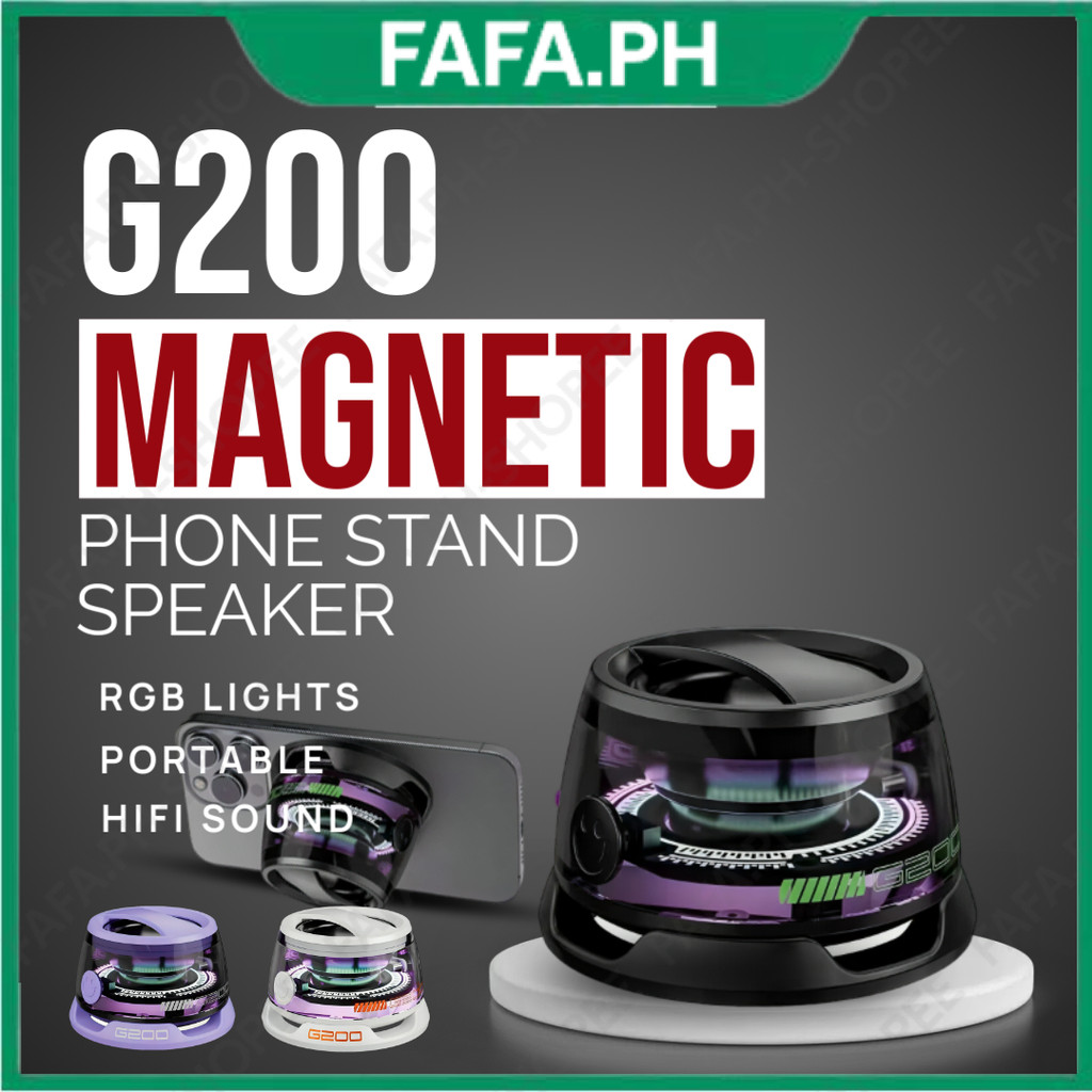 G200 Mini Wireless Bluetooth Speaker Magnetic Suction Ultra LED Speaker ...