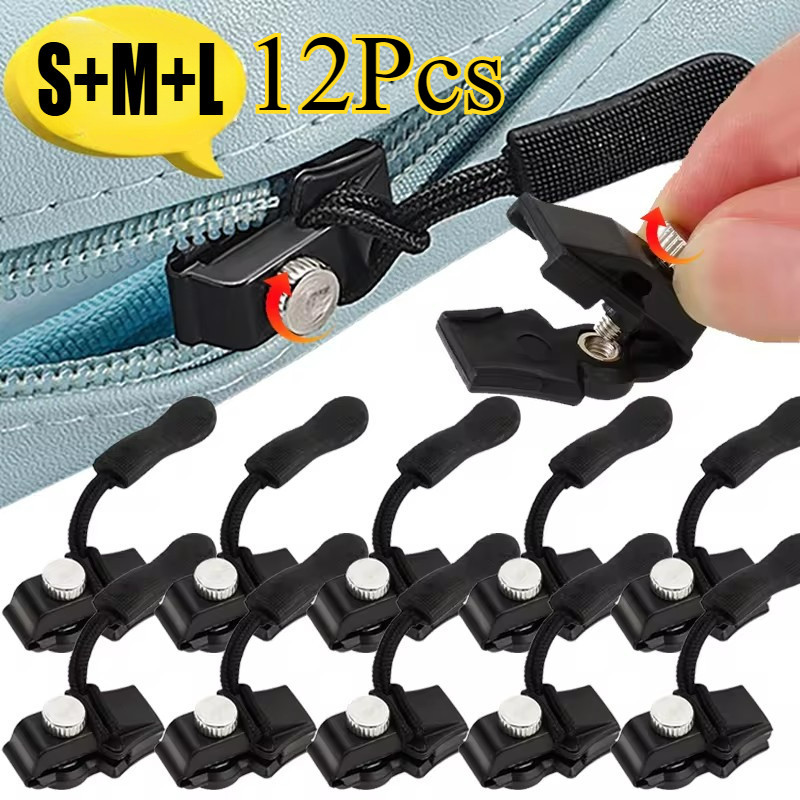 3 Sizes Replacement Zipper Slide Puller Lock - Detachable Zipper Repair ...