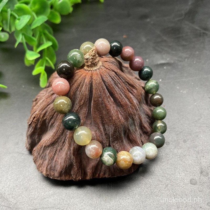 Colorful Single Circle Round Bead Simple Style Agate Crystal Bracelet ...