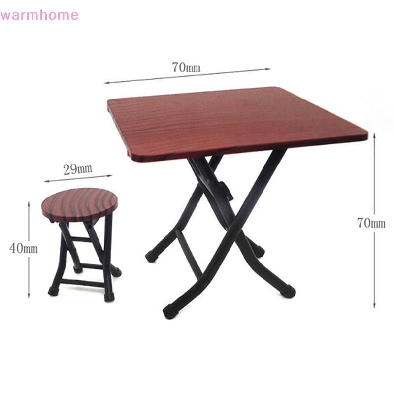 WMPH 1:12 Dollhouse mini furniture folding table and chair set with 4 ...