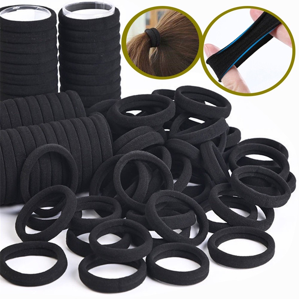 40Pcs/Bag Fashion Black Ponytail Hair Rope Elastics Design Cheap ...