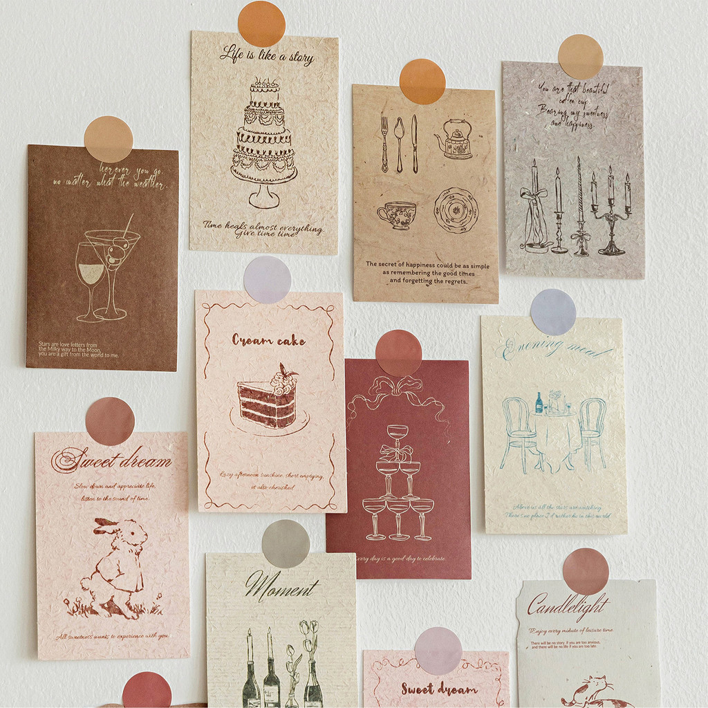 Cdaily|30 Sheets Light Retro Artistic Strokes Boxed Stickers Life Mark ...