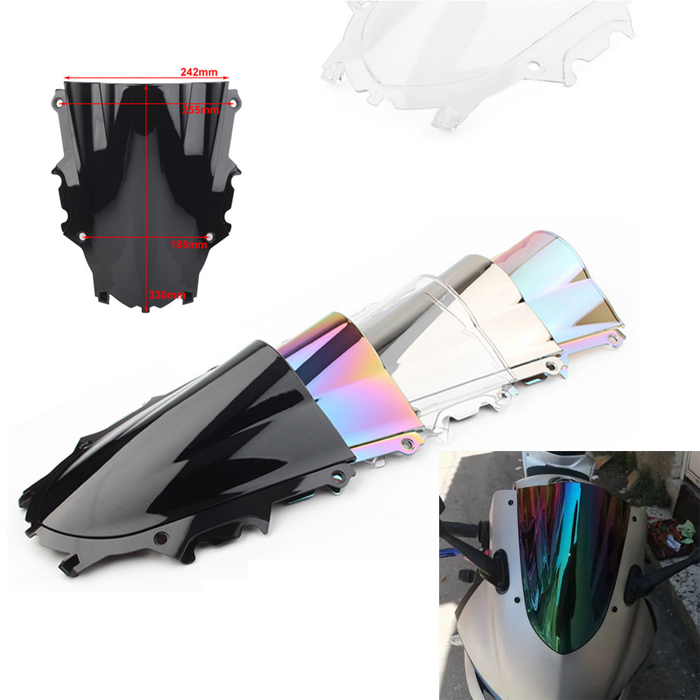 Wind Deflector Voor VFR 800 VFR800 2002-2012 Motorfiets Dubbele Bubble Windshield Deflector Protector Windscherm Windscherm Windscherm(Silver