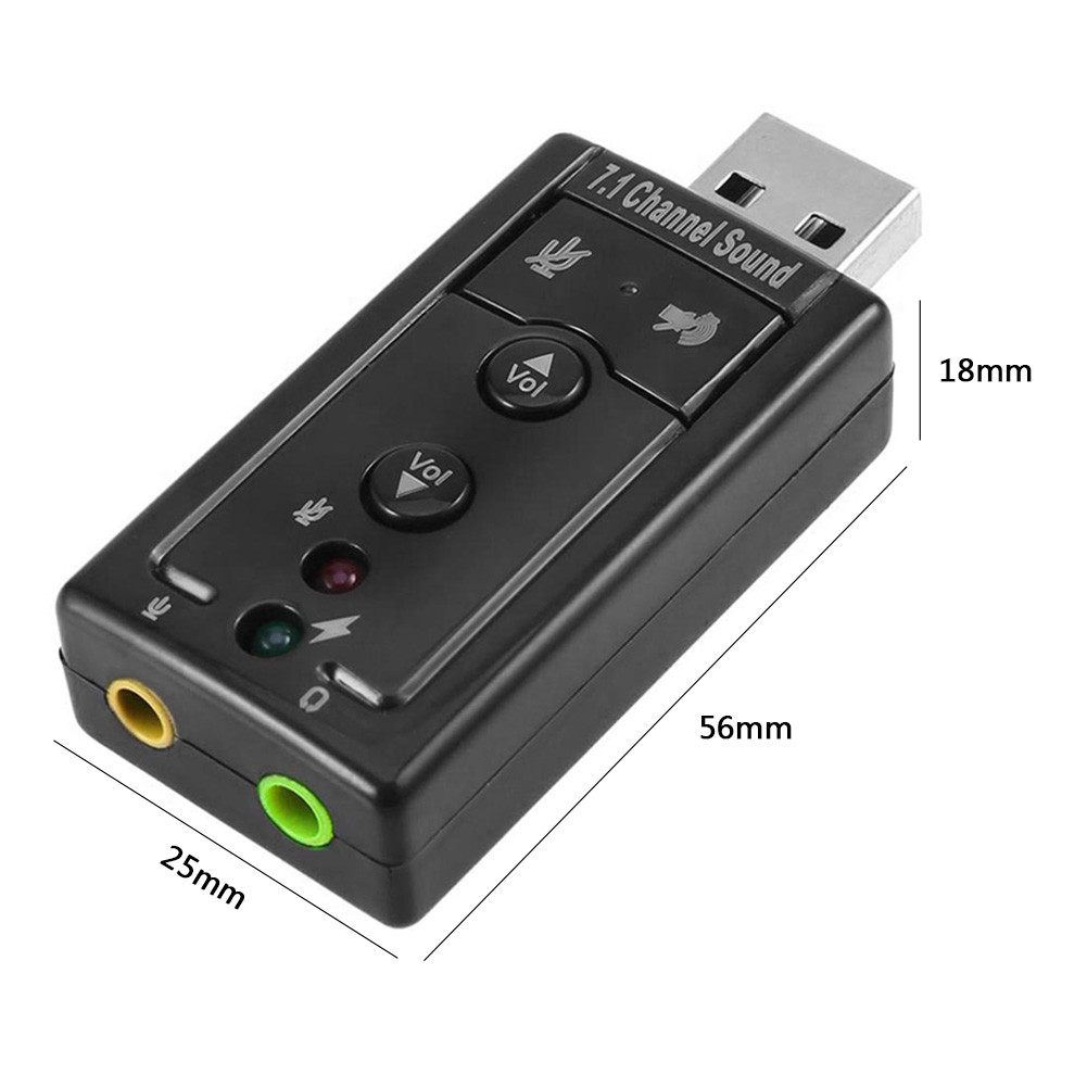 7.1 External PC USB Sound Card 3.5mm AUX Headphone Microphone Audio ...
