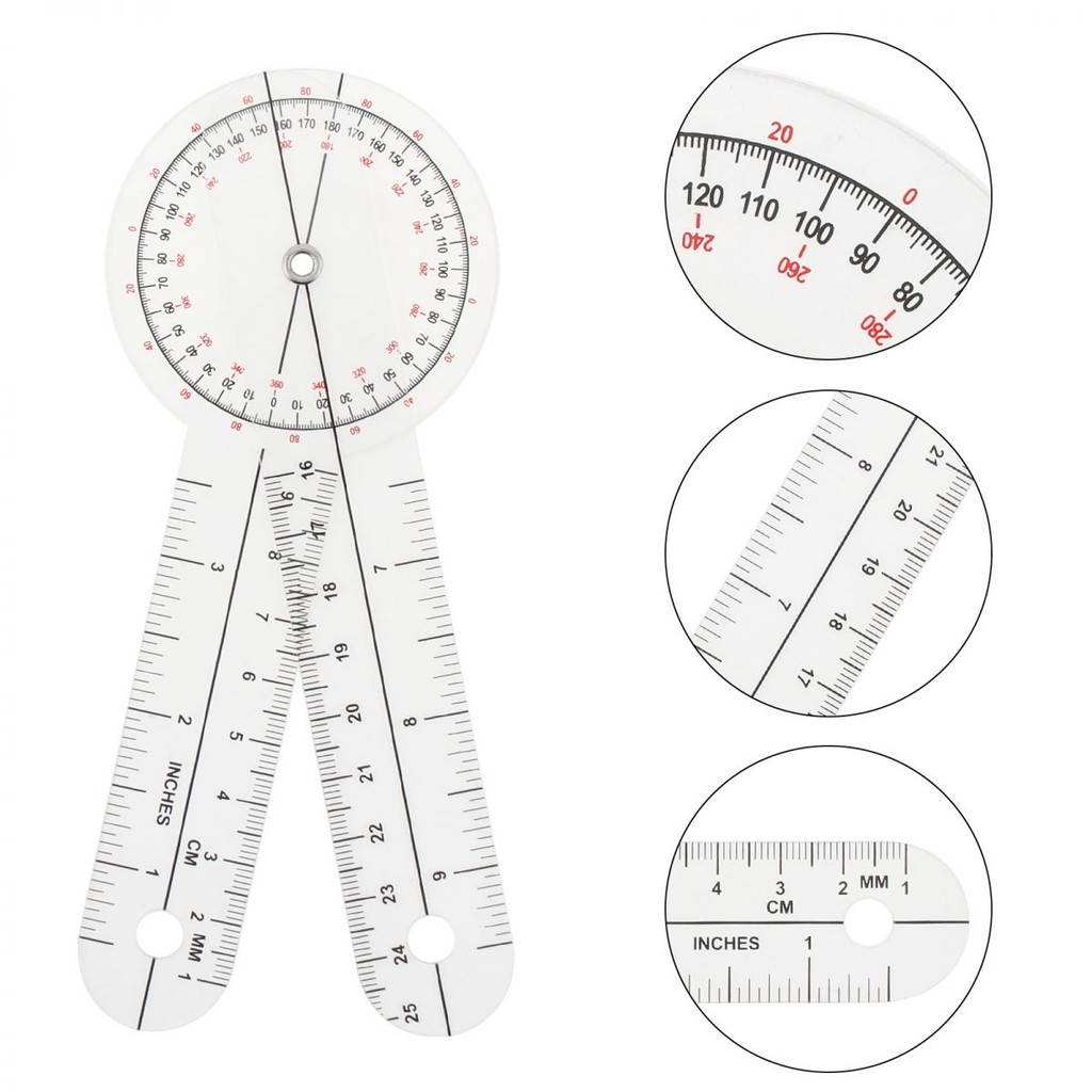 6 Inch 360 Degree Goniometer for Body Measuring / Goniometer Protractor ...