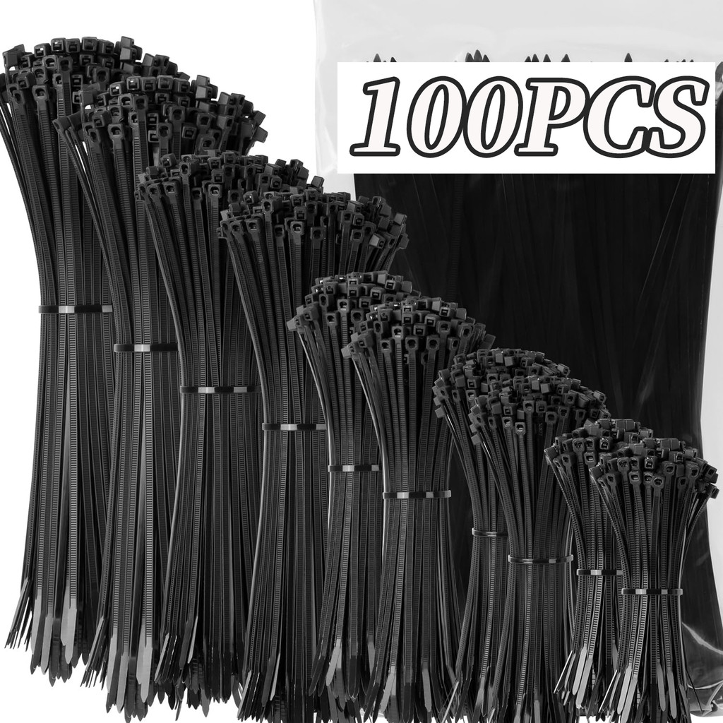 100Pcs Self-locking Cord Ties Straps / Adjustable Cables Fastening Loop ...