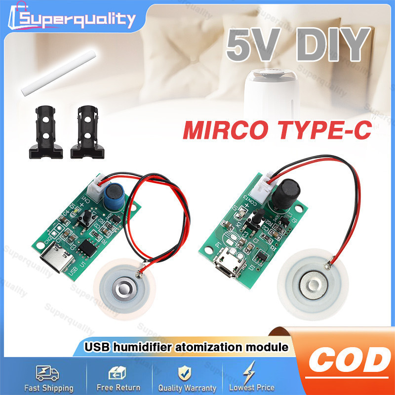 5V DIY USB Humidifier Ceramics Discs & Circuit Board Replacement ...
