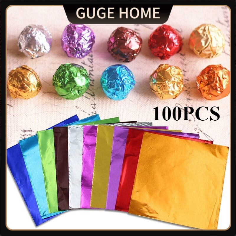 100pcs Aluminum Foil Chocolate Wrapper Candy Paper Sweets Wrappers ...