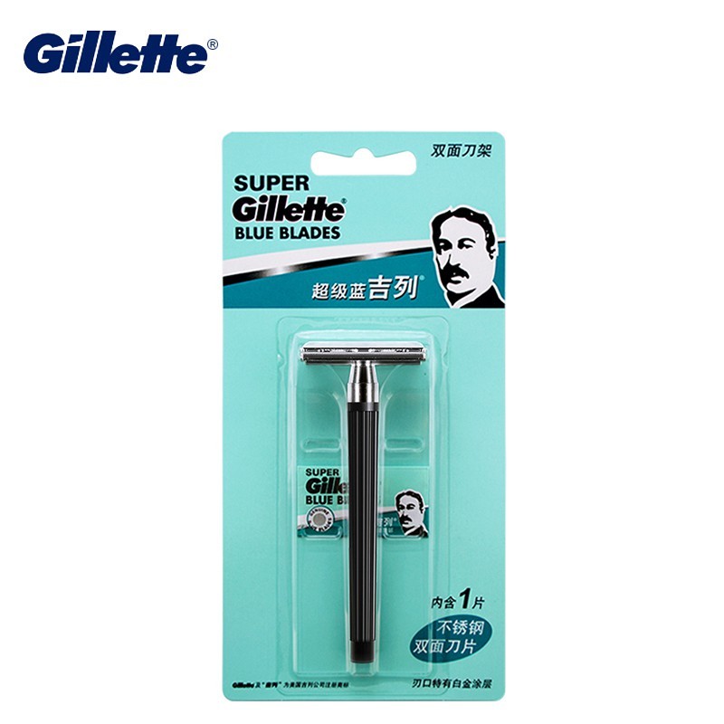 Gillette Razor Super Blue Straight Razor Stainless Steel Shaving Shaver ...