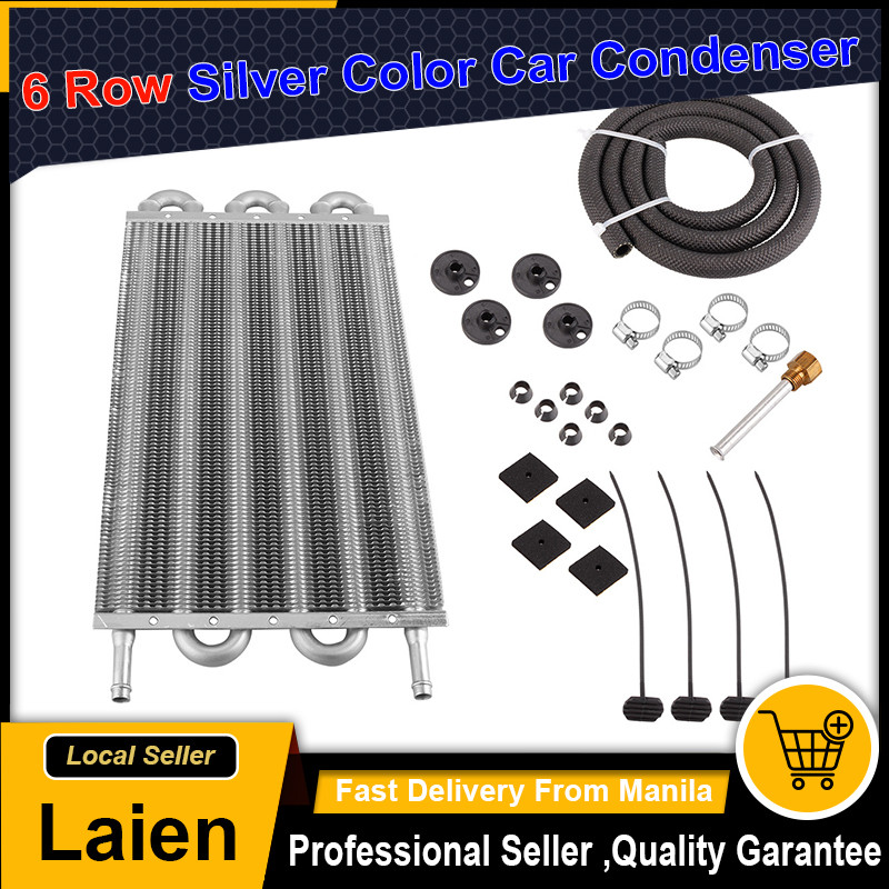6 Row Silver car condenser Aluminum Remote Transmission Oil Cooler Auto ...