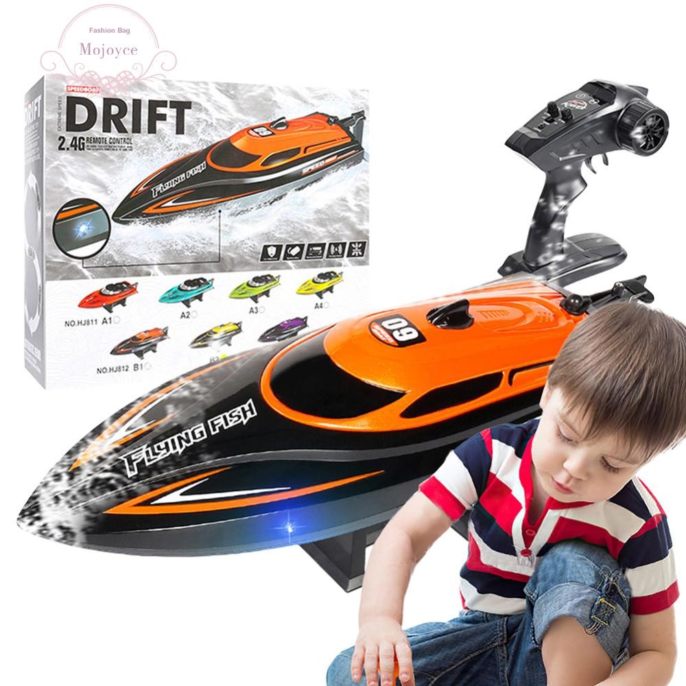 2.4GHz Remote Control Boat High Speed RC Boat Rechargeable RC Racing ...