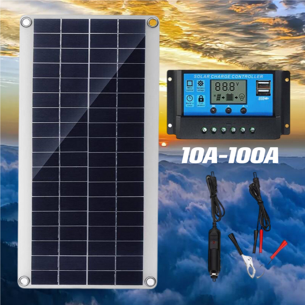 300W Photovoltaic Panel Flexible Solar Cell Panel Controller Suit 10A ...
