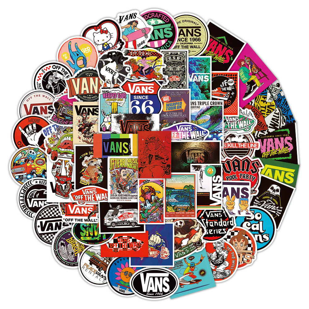 100PC Vans Off The Wall Art Pack - Removable Streetwear Stickers for ...