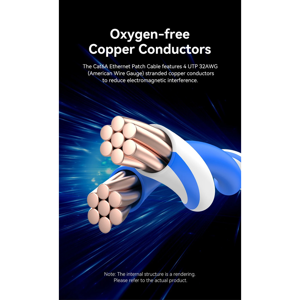 Vention Cat6A Ethernet Cable 90/360 Degree Rotation Networking Internet ...