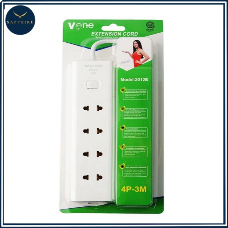 SAP Vone Universal extension EXTENSION CORD V-2012-B-4P-3M | Shopee ...