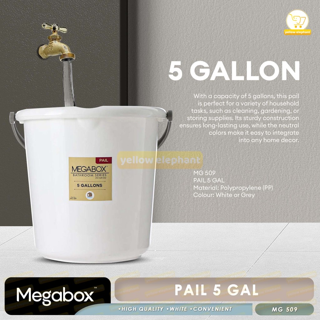 Megabox 4 & 5 Gallons Capacity Pail / Timba - High Quality - Yellow ...