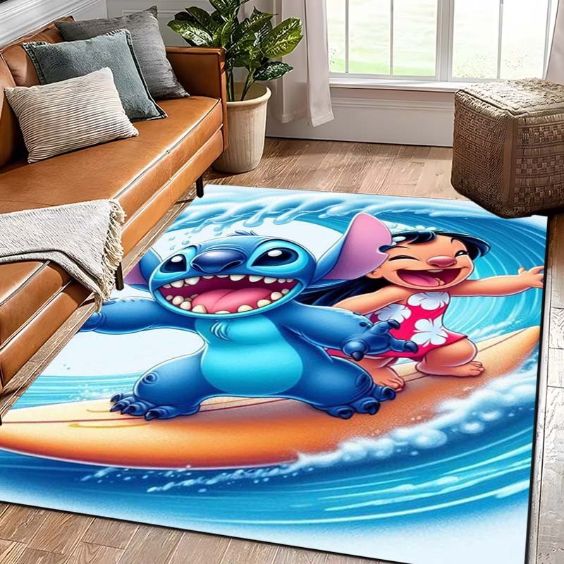 Disney Stitch 3D Printed Anime Carpet for Living Room Cartoon Children ...