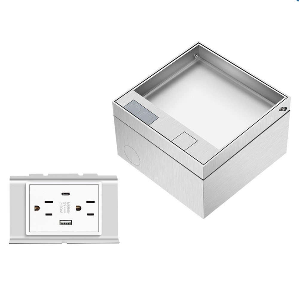 【ONCE+】Sleek Hidden Socket Kit featuring Two Standard Outlets plus a ...