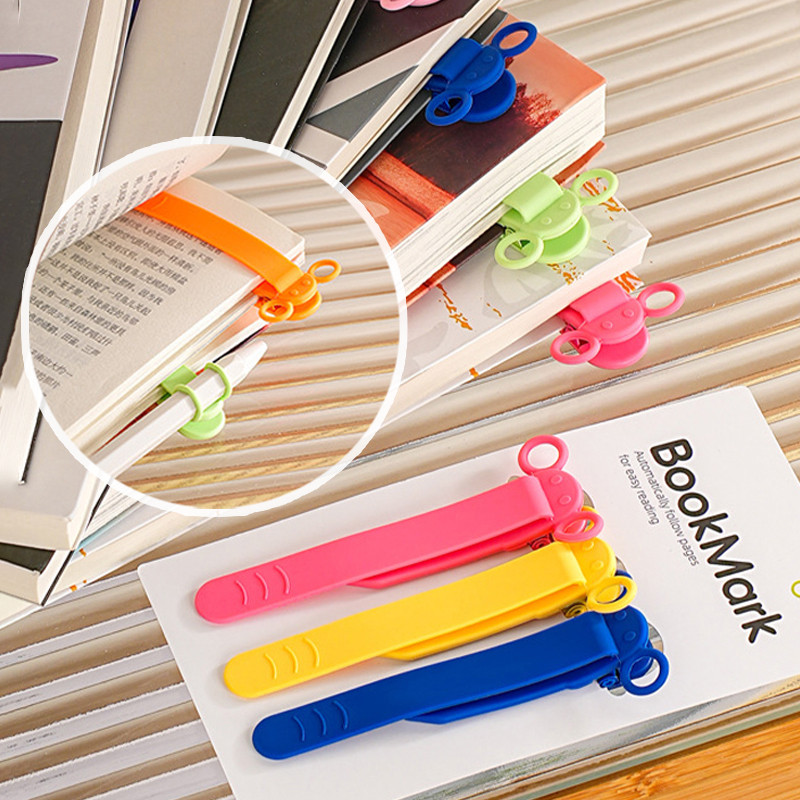 Simple Silicone Baby Elephant Bookmark Clip Automatic Follow-up Reading ...