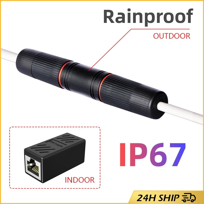 RJ45 Waterproof Connector IP67 Ethernet Network Cable Connector Double ...