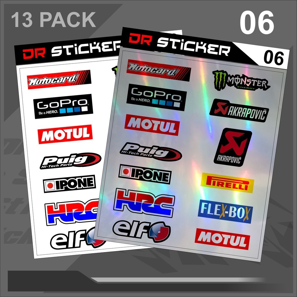 Sticker Pack Sponsor HRC, Elf, Helmet, Gopro, Motul Sticker Pack ...