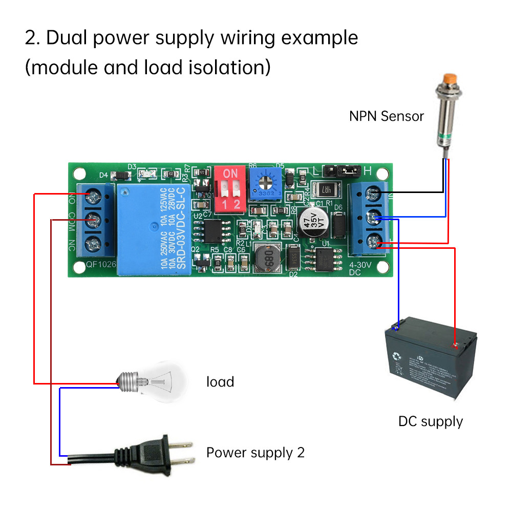 DIYMORE DC 4-30V Wide Voltage 1 Way Monostable Time Delay Relay Module ...