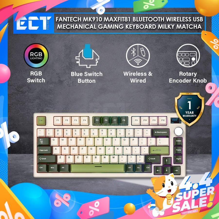 Fantech MK910 MAXFIT81 Bluetooth Wireless USB Mechanical Gaming ...