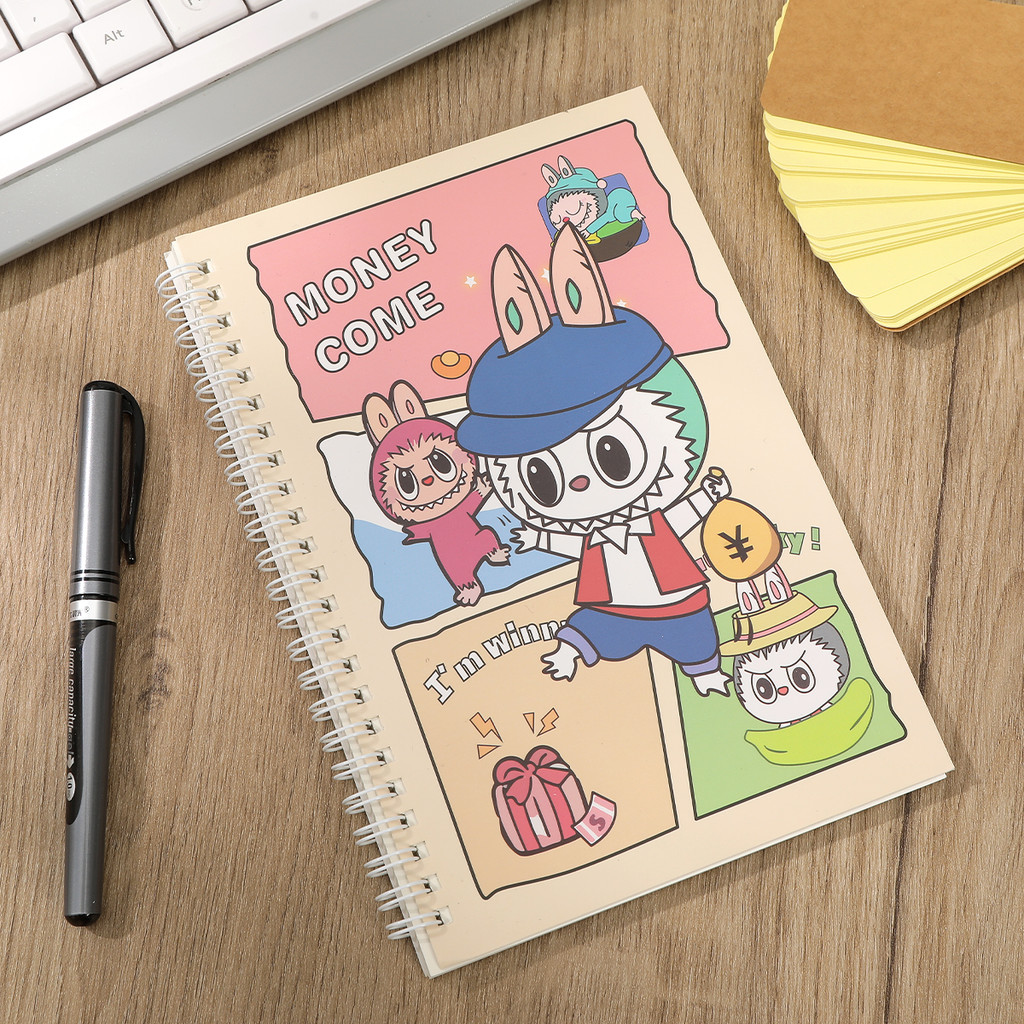 Cute Labubu A5 Mini Notebook Portable Spiral Memo Pad for School ...