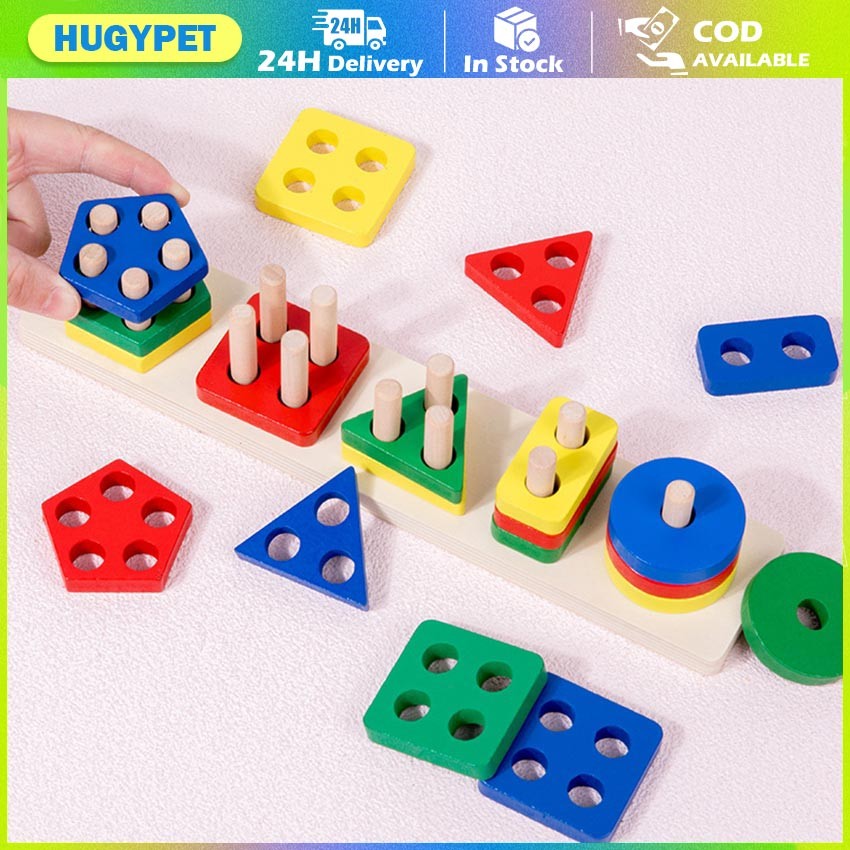 Montessori Wooden Sorting Stacking Toys Puzzle For Toddlers And Kids ...