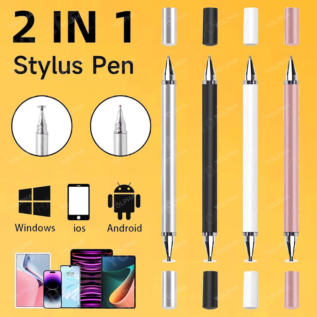 2 In 1 Stylus Pen For Cellphone Tablet Capacitive Touch Pencil For ...