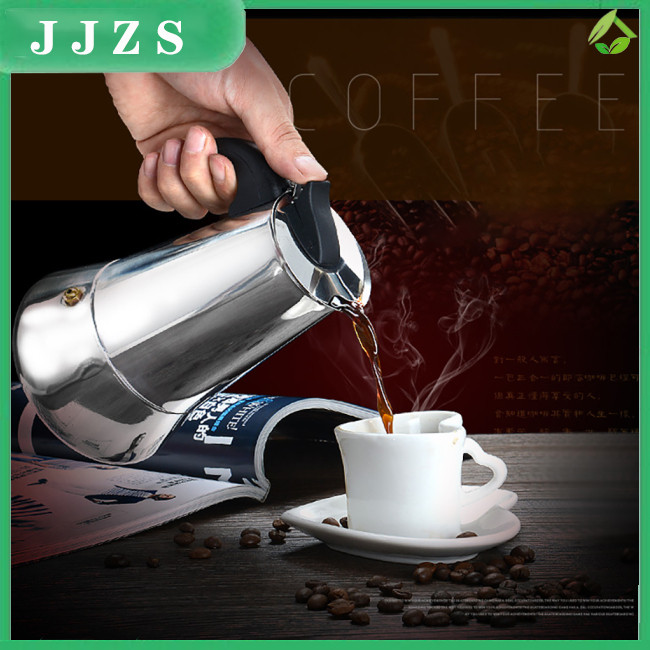 1 Day Ship！ Stainless Steel Moka Coffee Stove Pot, 100ml 200ml Coffee