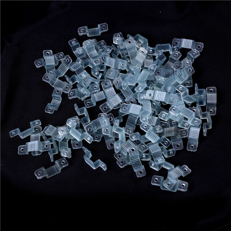 PP+100pcs 10mm LED Fixing Silicon Mounting Clips LED Strip Light ...