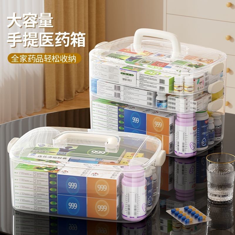 Multi-layer Large-Capacity Family Transparent Household Medicine Box ...