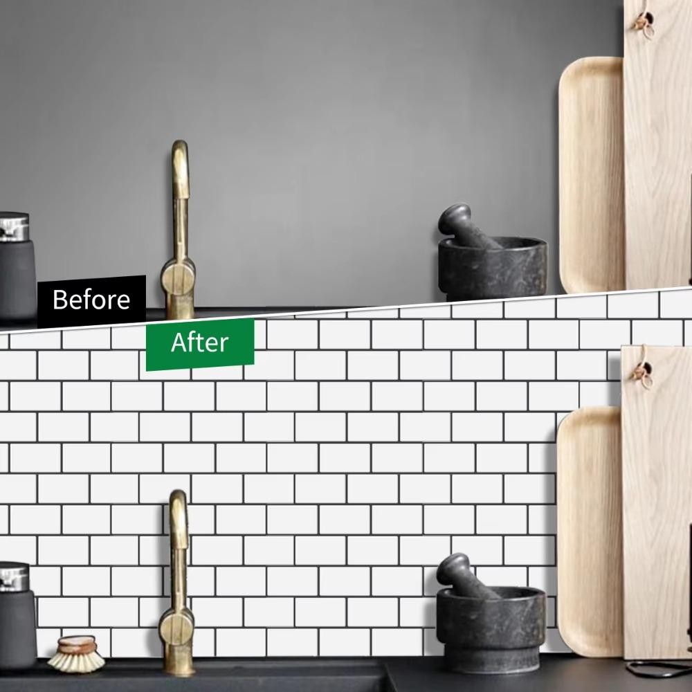 OWNNEPH Wall Stickers, Peel and Stick PVC Backsplash Wall Decals ...