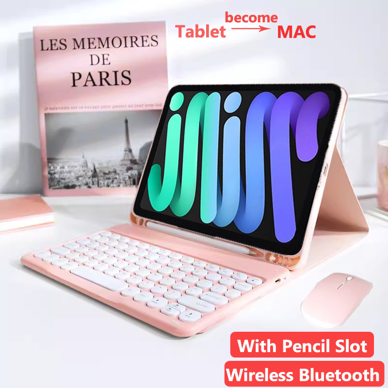 Coque Clavier Bluetooth AZERTY Pour IPad Mini 7/6 (8.3") - Magnétique Détachable, Rechargeable, Protection Complète
