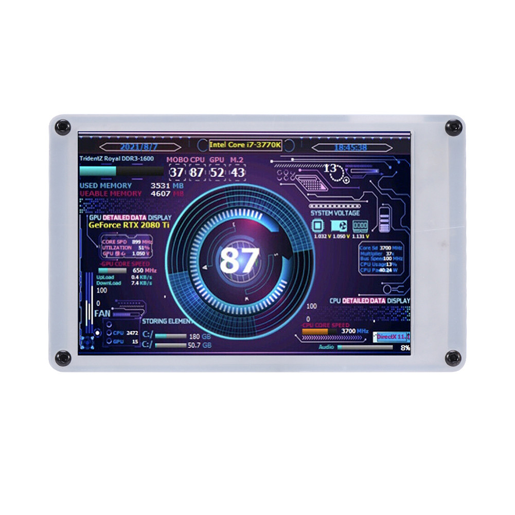 Dual USB 3.5 inch IPS CPU GPU RAM HDD Monitor Secondary Screen for ...
