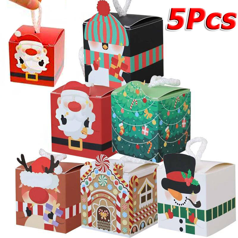 Cartoon Santa Claus Candy Cookie Boxes / Christmas Tree Hanging ...