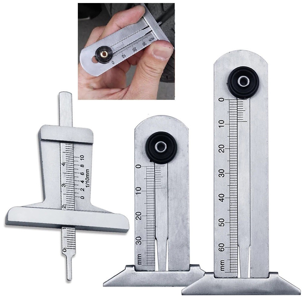 [SIPKNWHPH]Stainless Steel Car Tyre Tire Tread Depth Gauge Meter