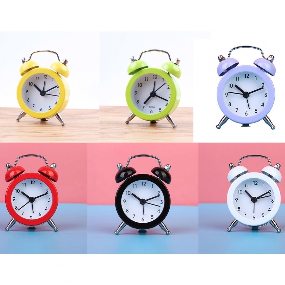 Bedside Night Quartz Movement Mini Alarm Clock Almost Mute Scanning